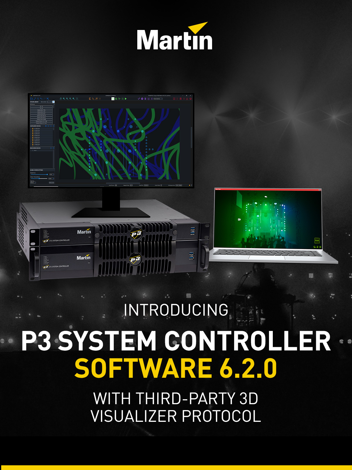 Martin Professional Introduces P3 System Controller Software 620 With Third-Party 3D Visualizer Protocol