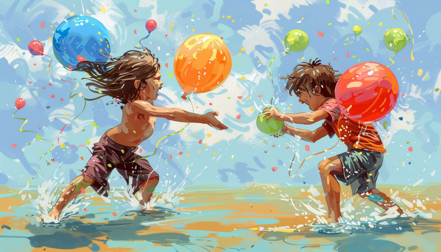 water balloon fight