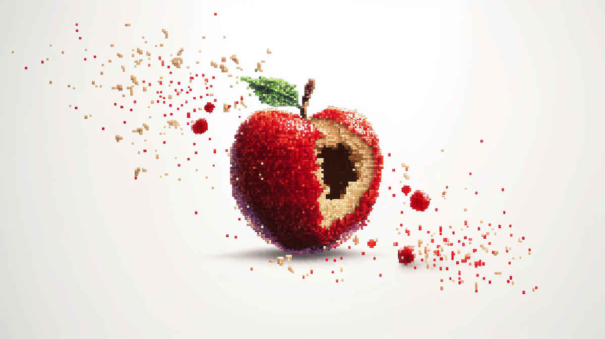 apple apple made of pixels