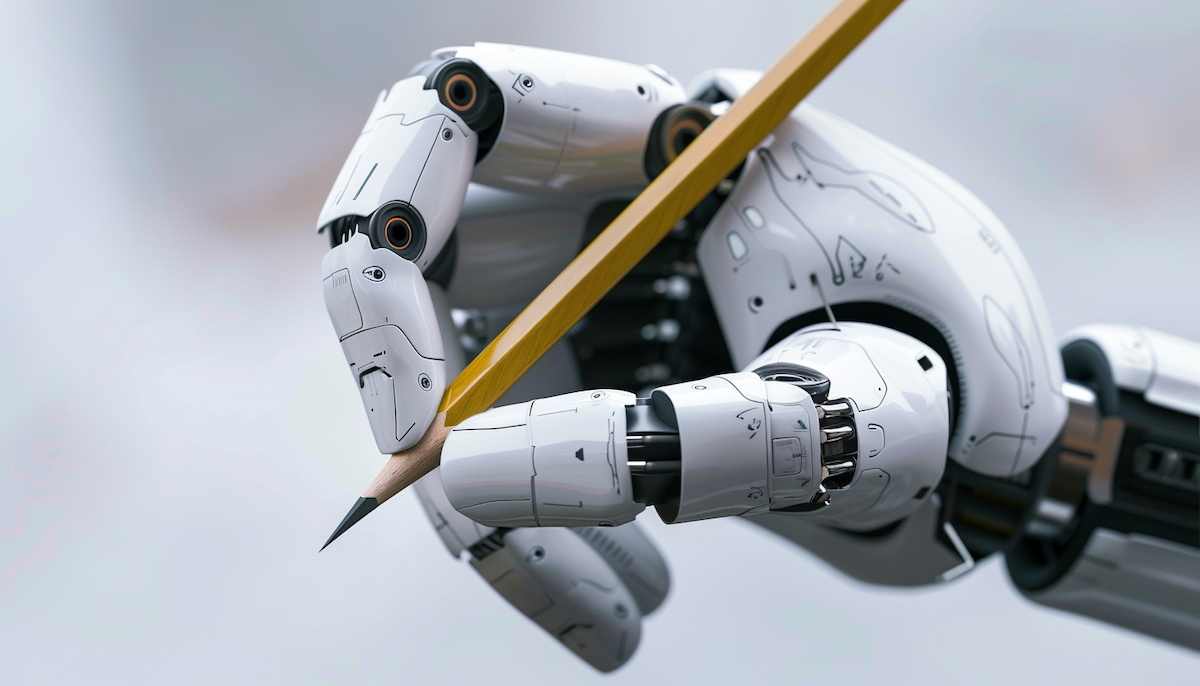 robot hand pencil drawing simple cloud Broadcom VMware