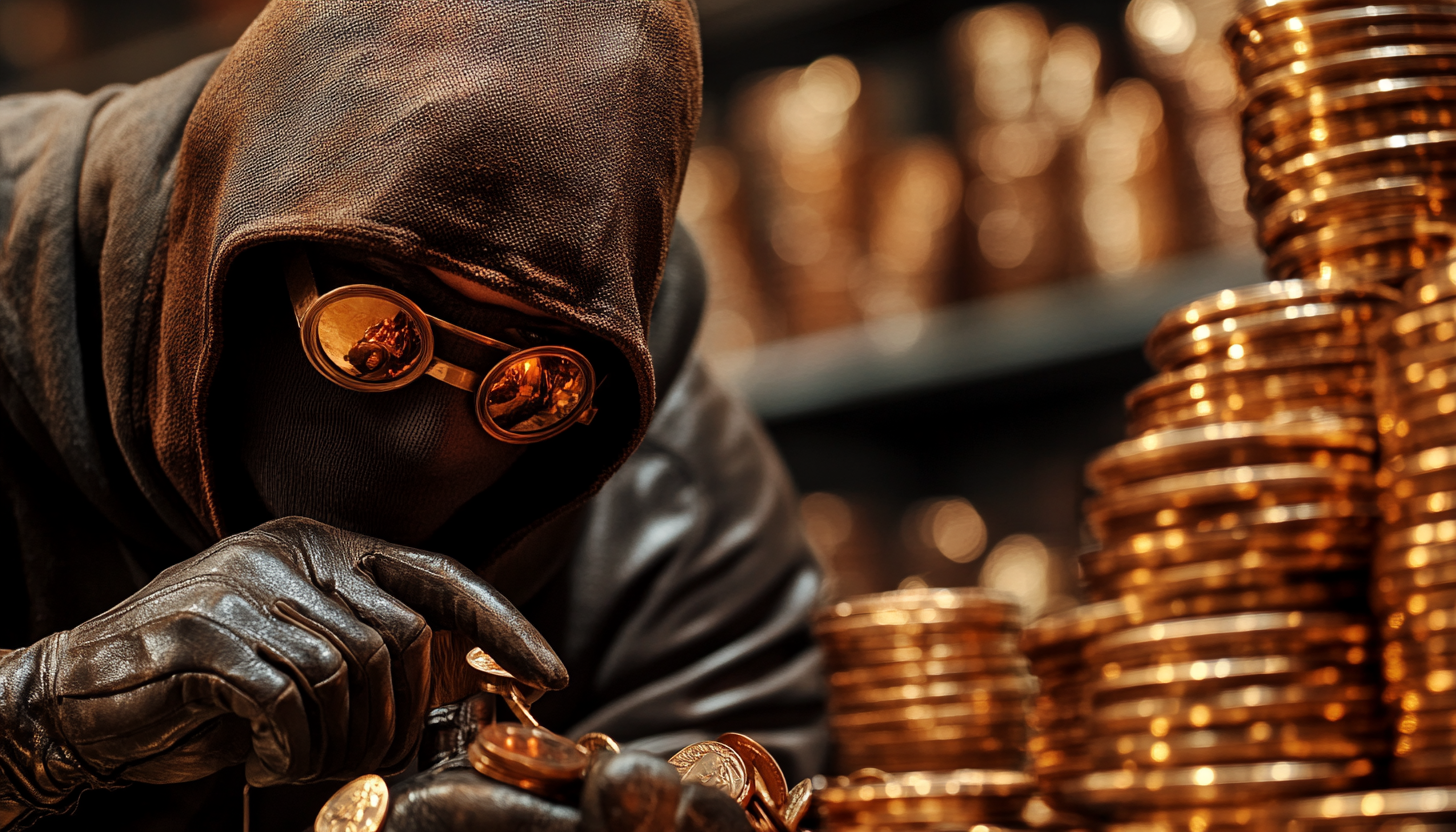 bank robbers stealing copper