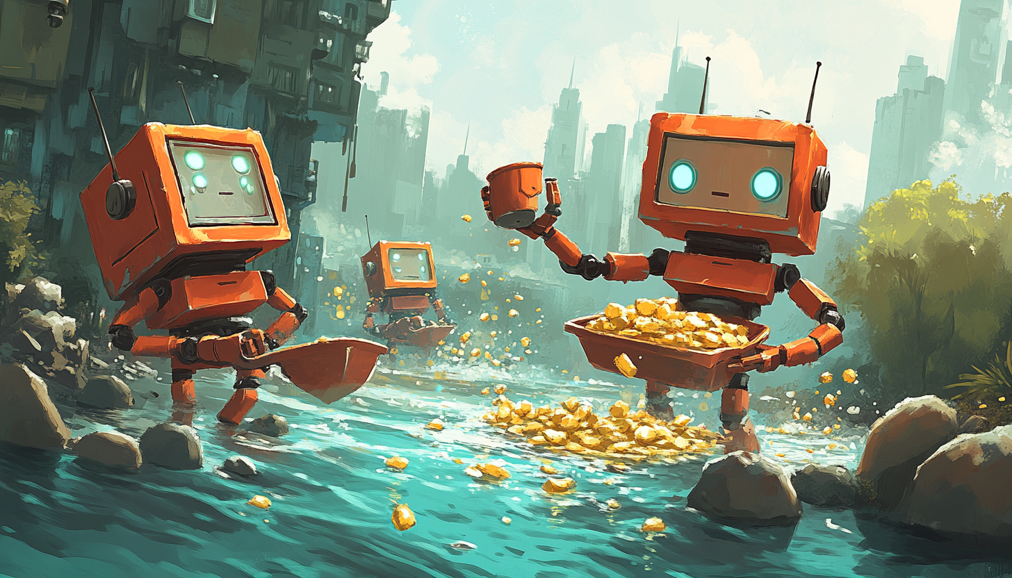 Robots panning for gold