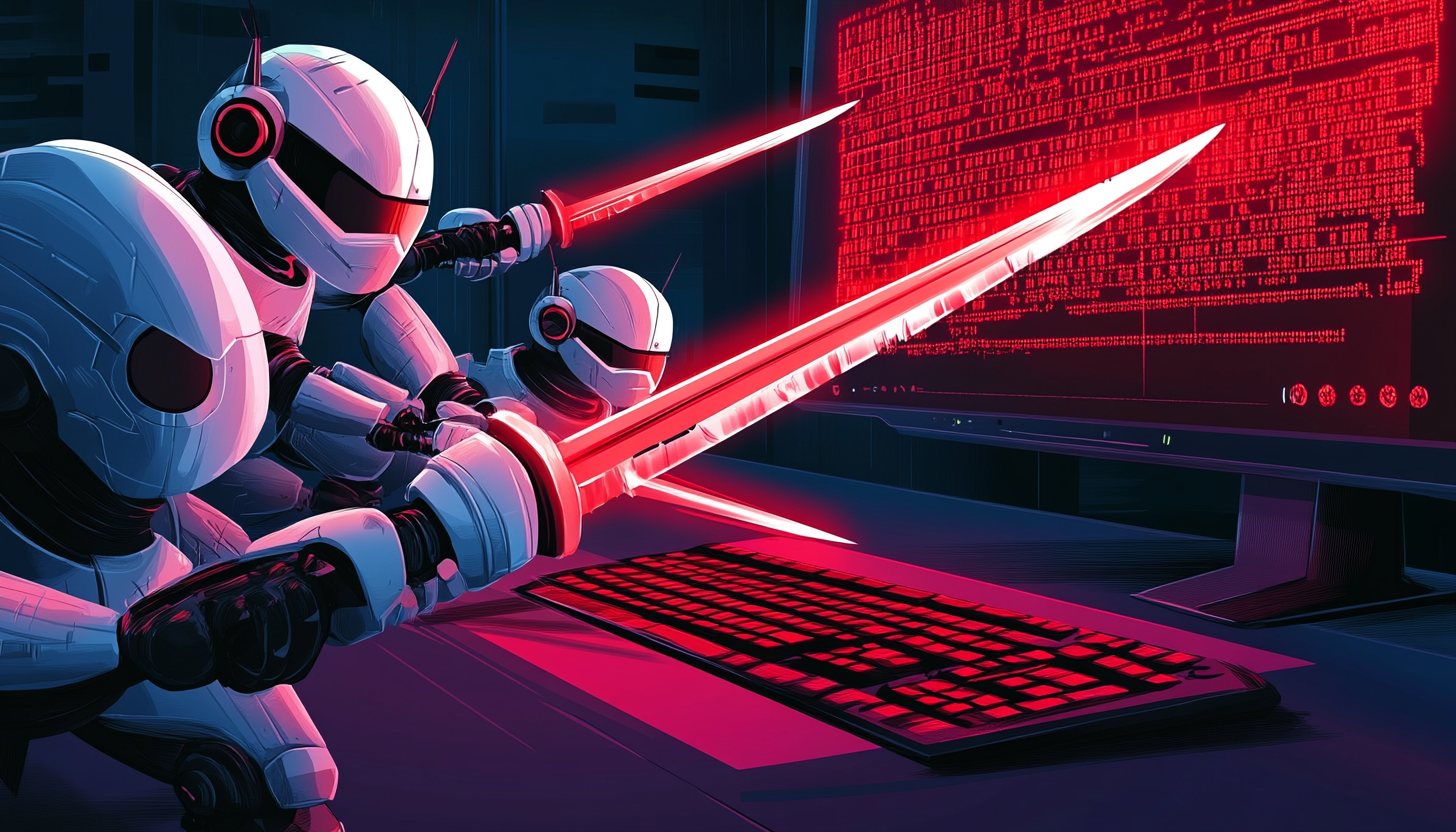 Robots battling computer