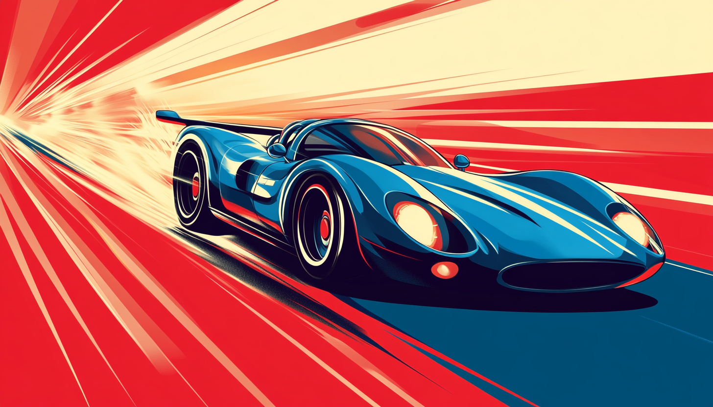 racecar driving high speed