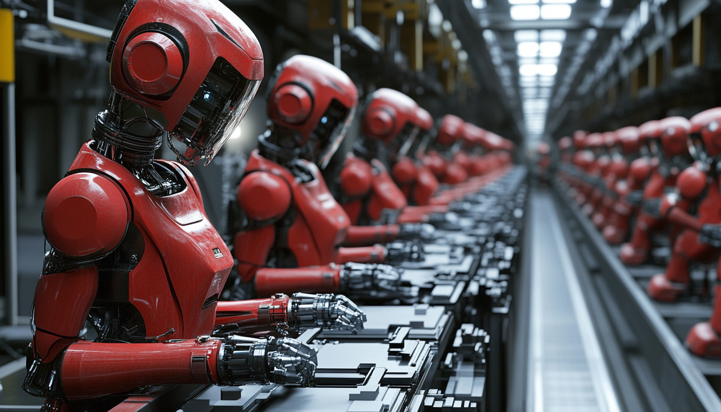 assembly line of robots