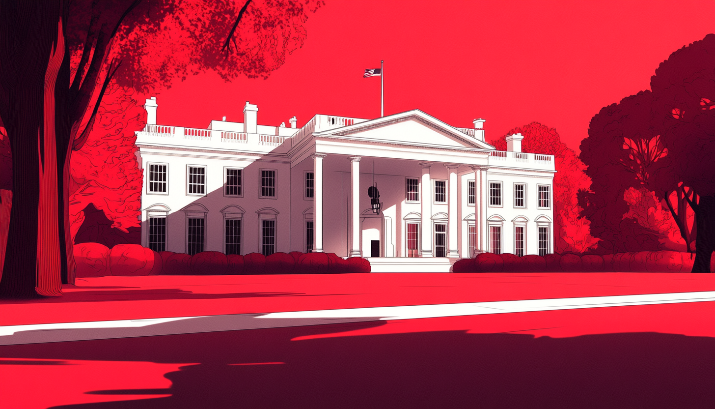 white house in red colors