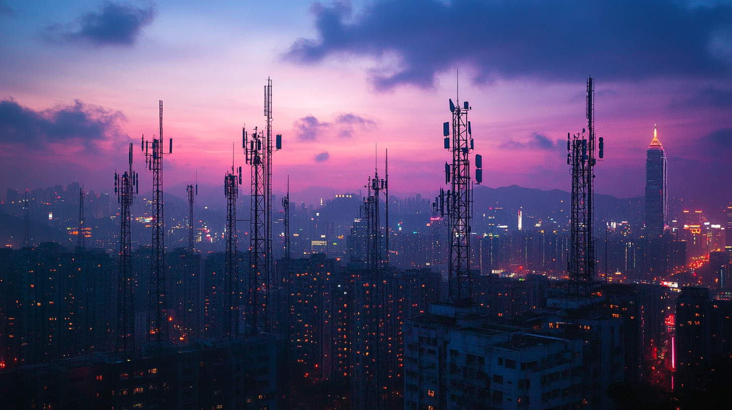 Skyline 5G radio towers
