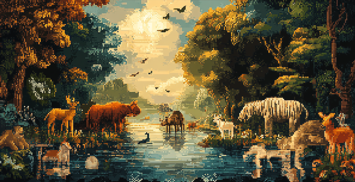 An image similar to The Peaceable Kingdom by Edward Hicks created by Midjourney