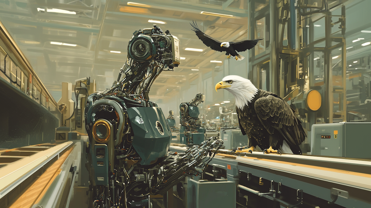 robots factory US private 5G eagle manufacturing