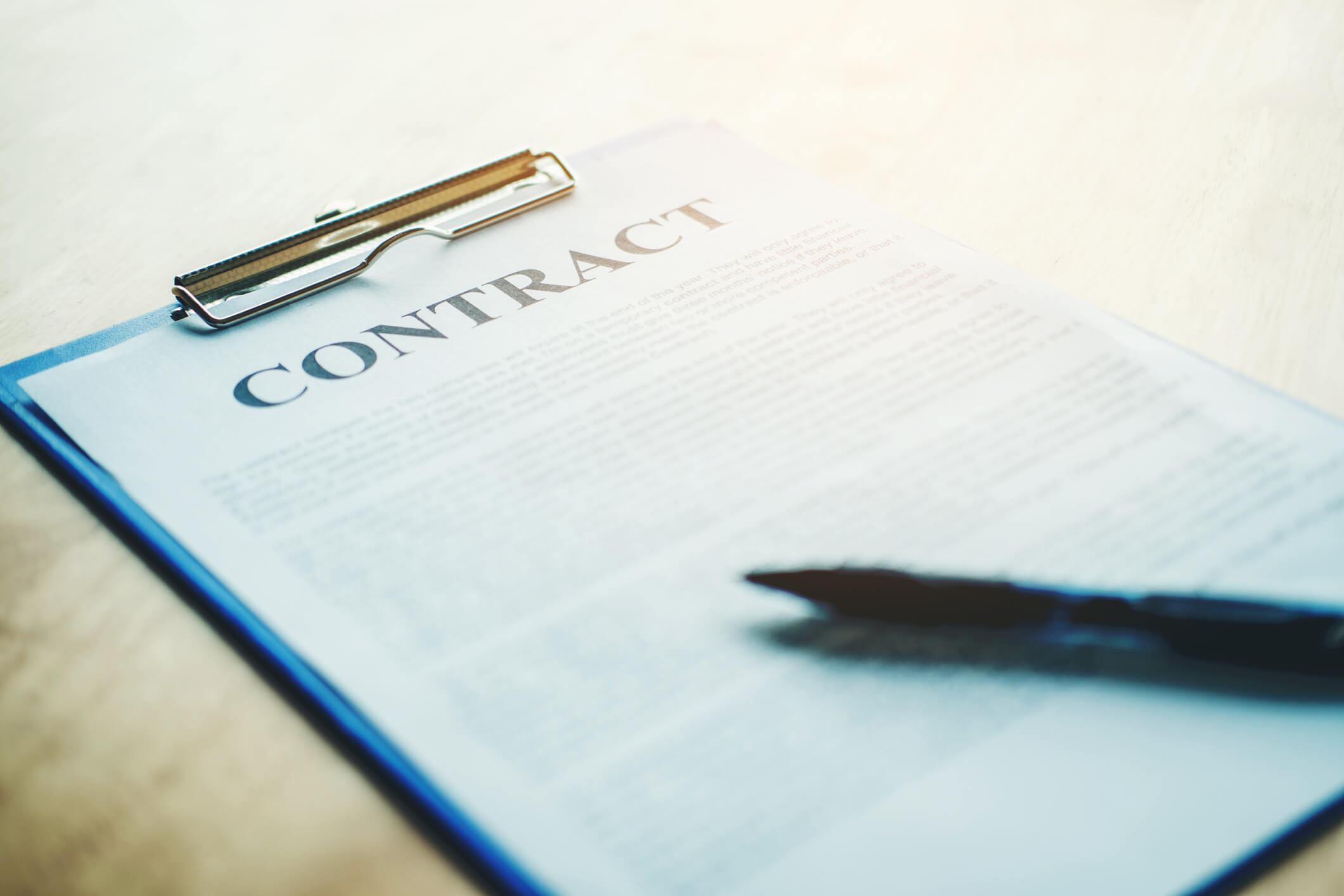 Pen on a business contract