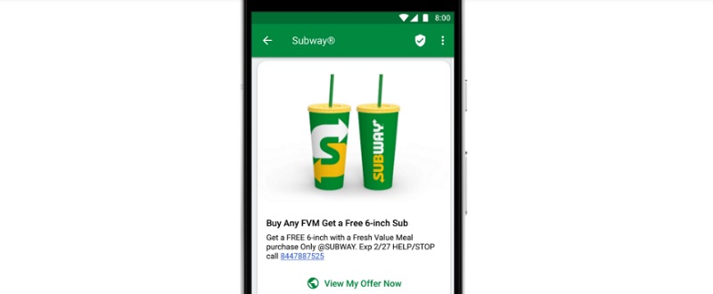 Subway ad for Googles RCS messaging Image Subway