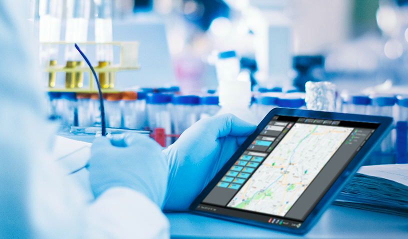 doctor using tablet in operating room
