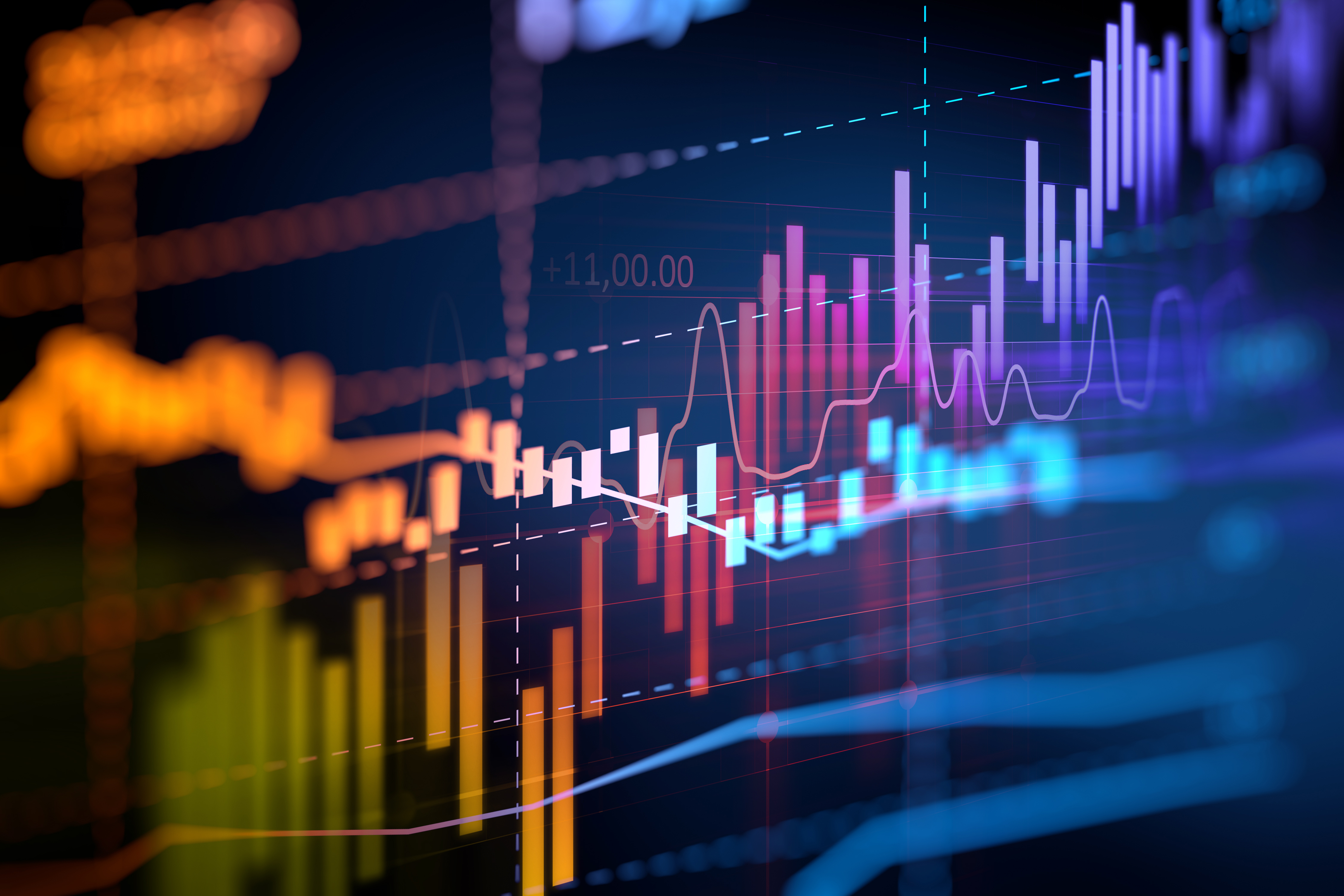 Finance earnings stock ticker graph