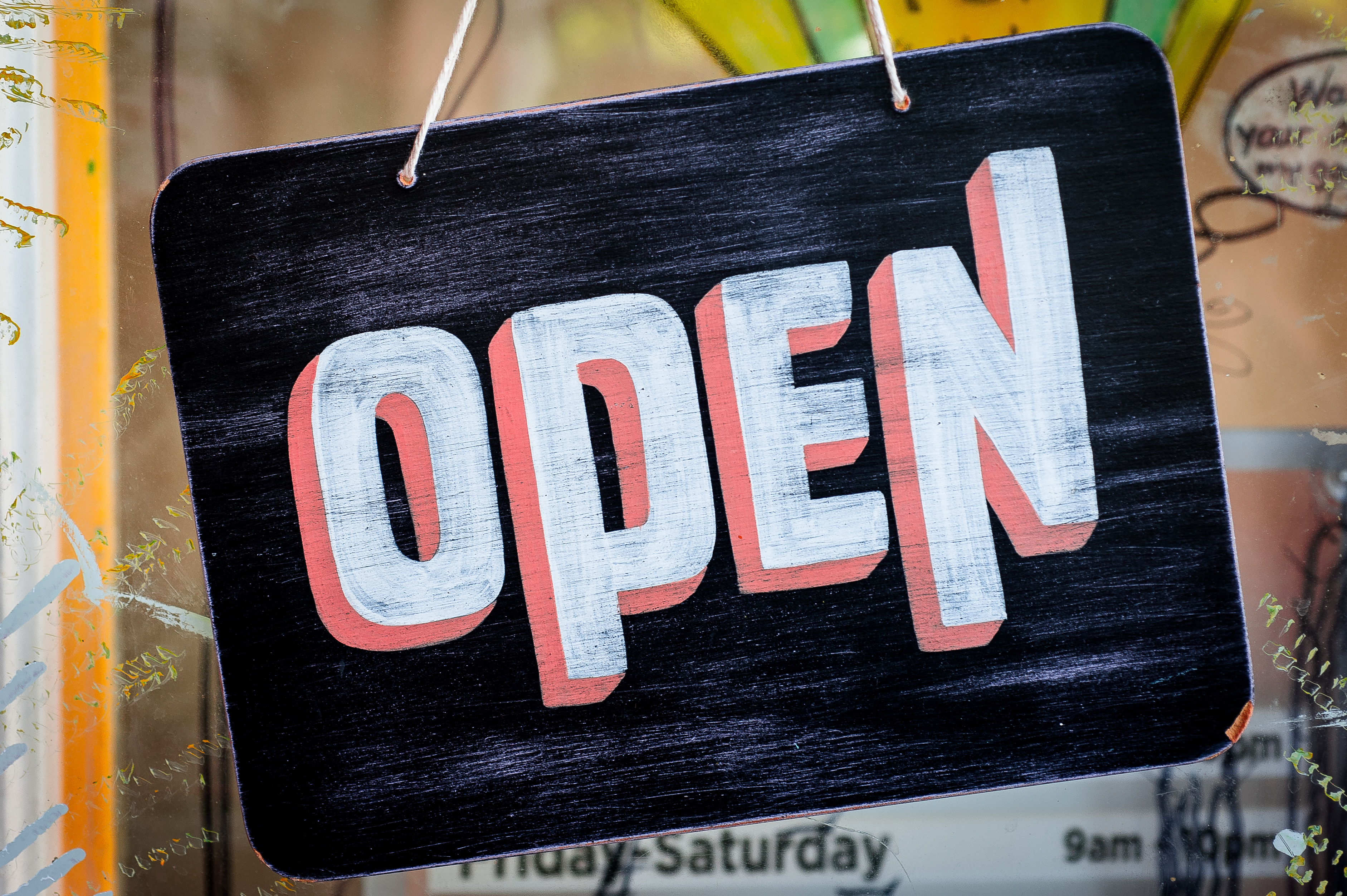open sign