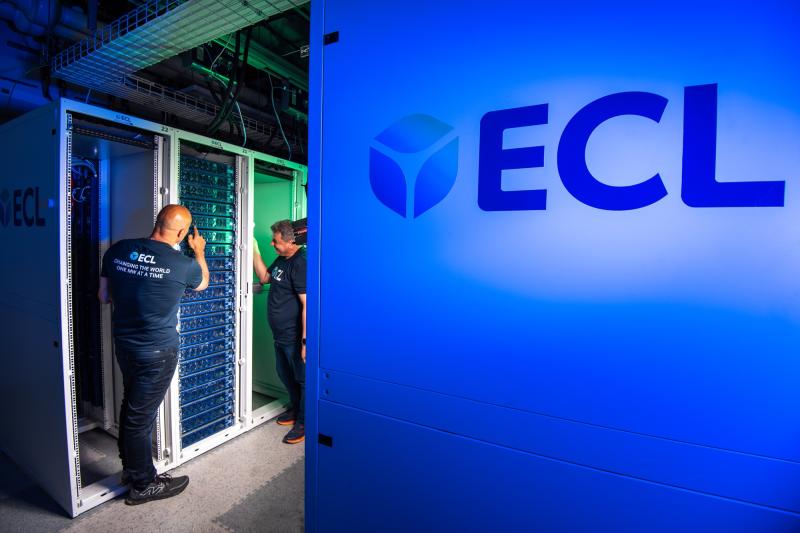 ECL data center interior racks