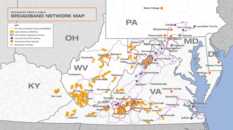 Shentel coverage map