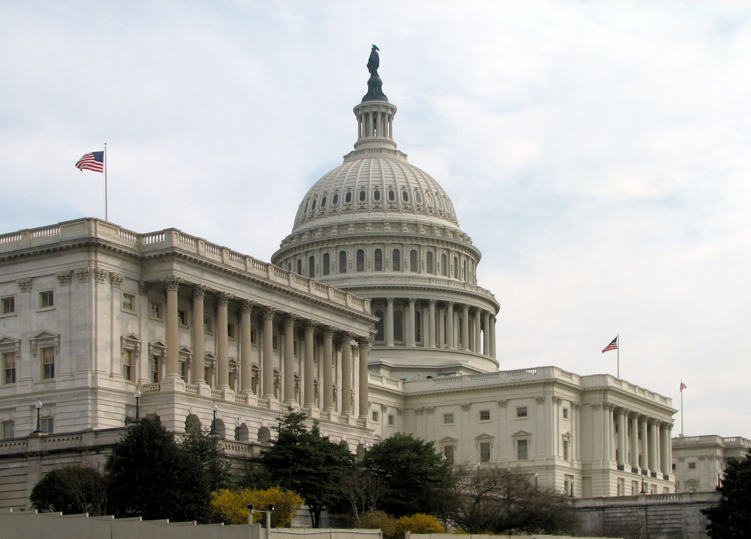 The Senate side of the United States Capitol in Washington DC