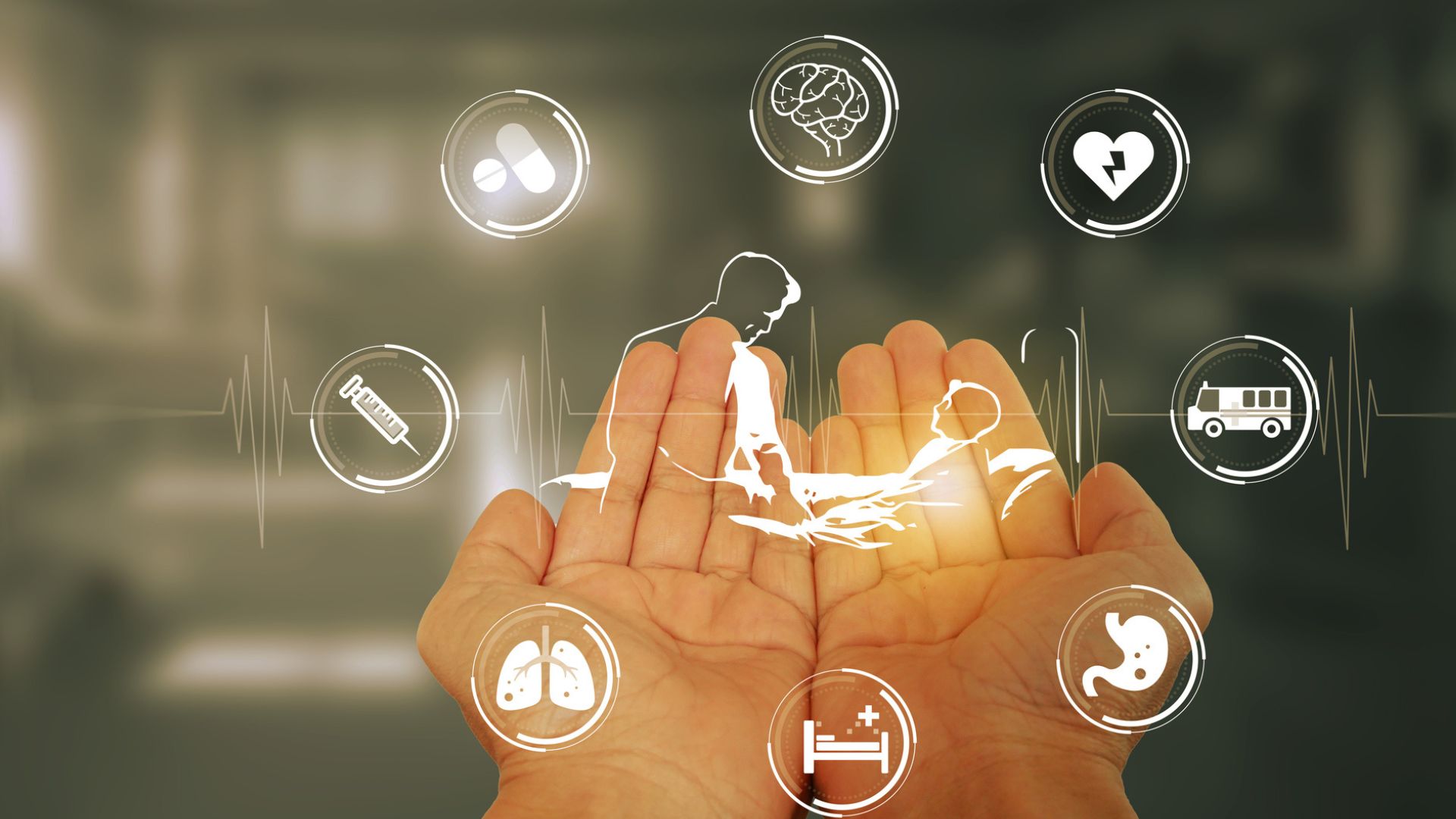 Patient-centered approach with hands diagram