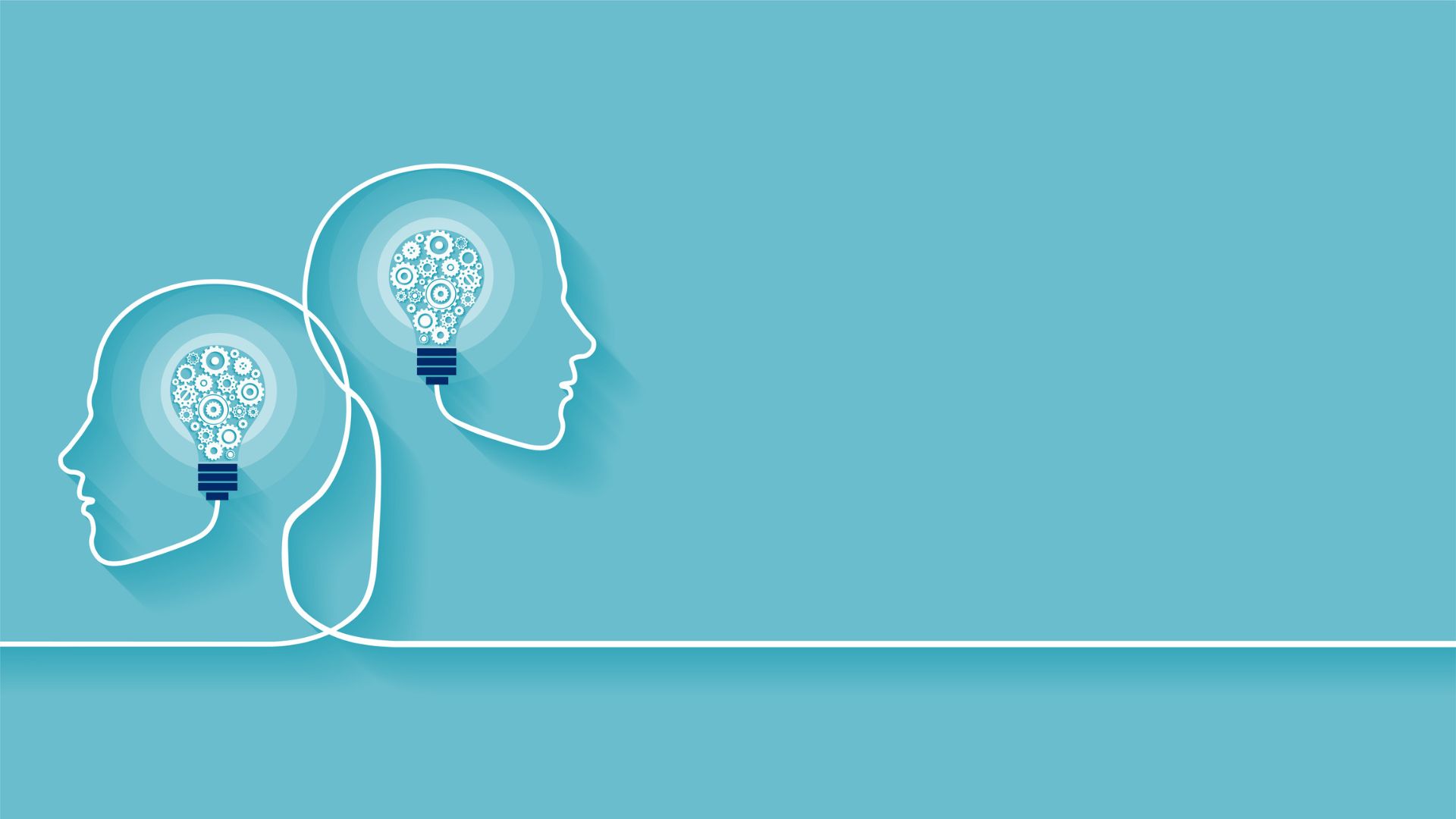 Two human heads facing opposite direction