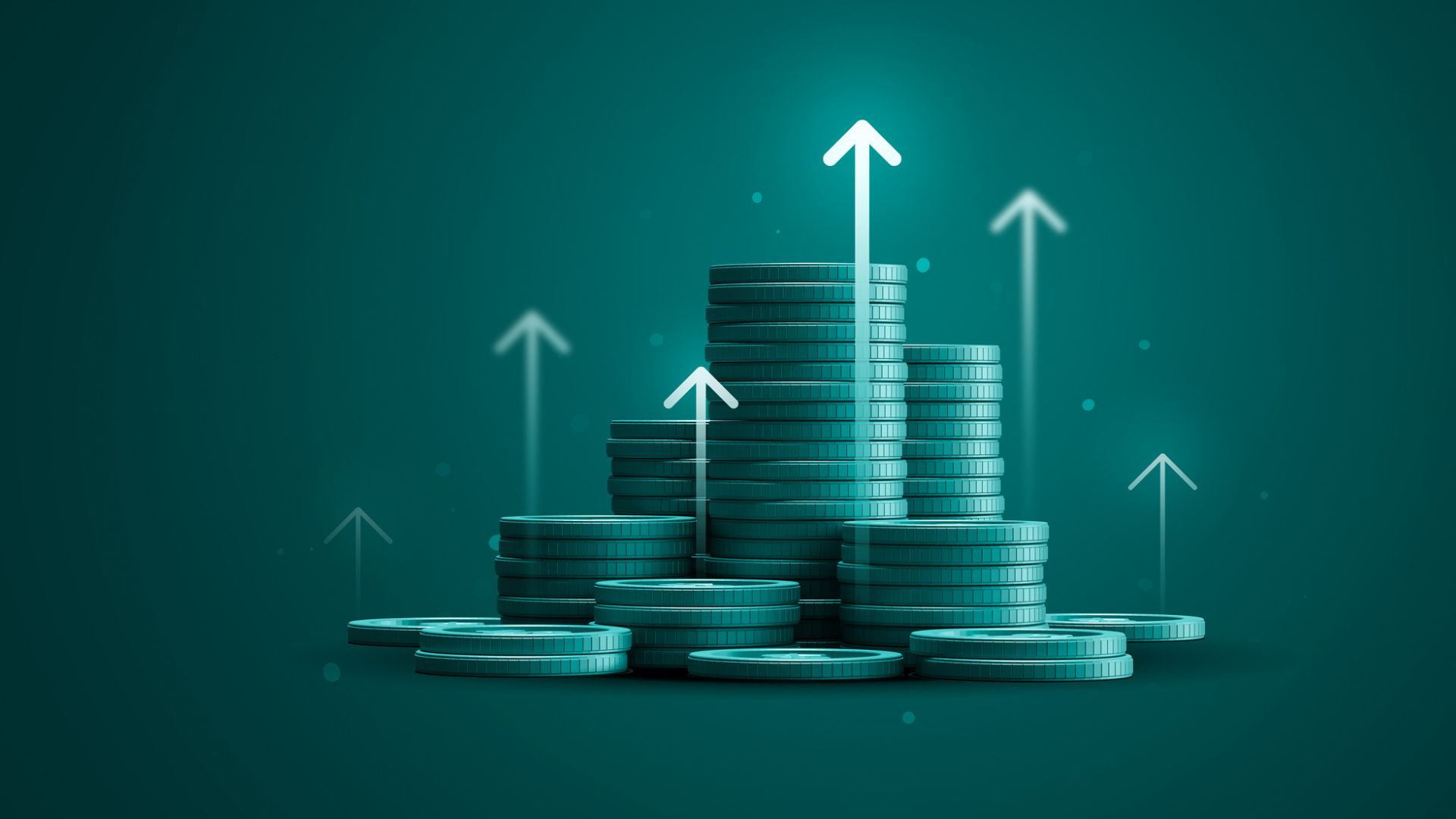 Coins with arrows increasing