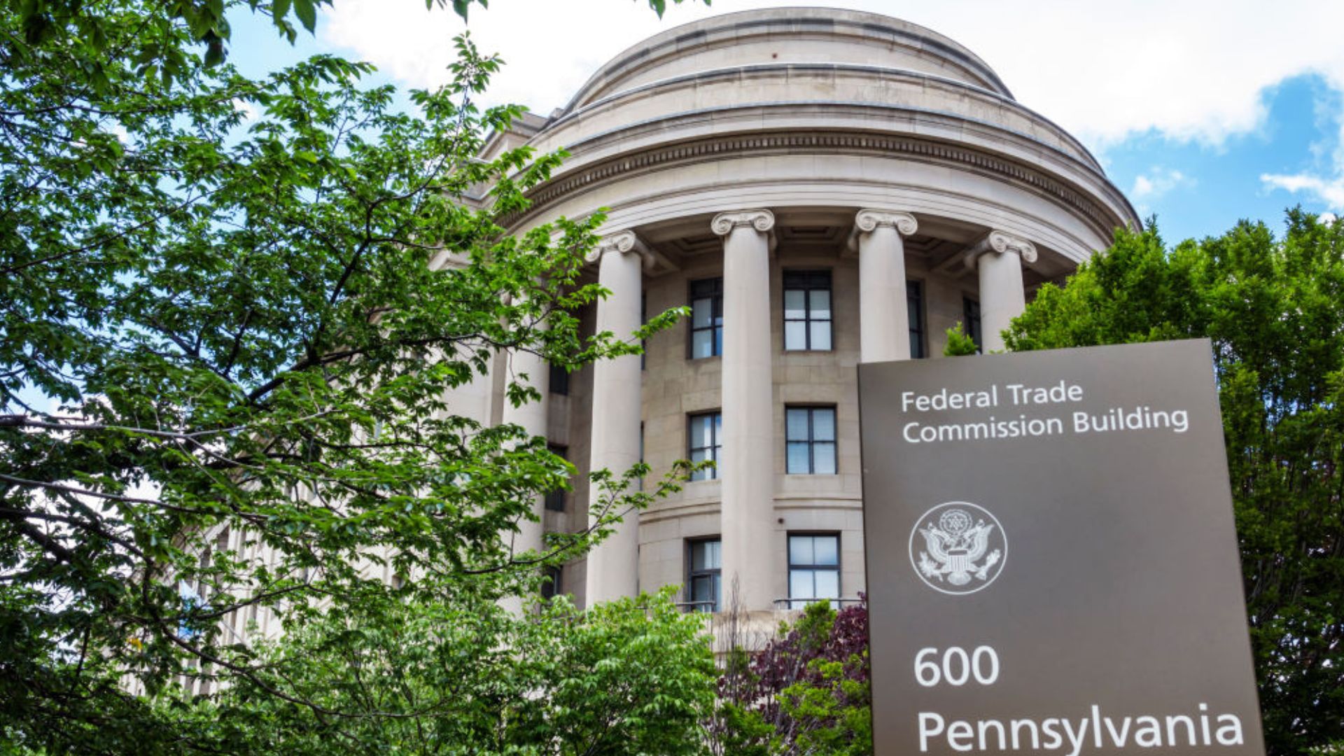 Federal Trade Commission building exterior and sign