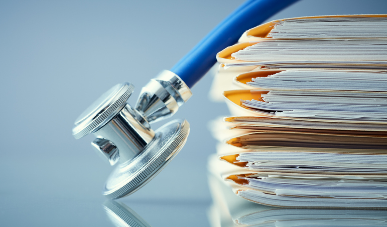 stacks of medical records