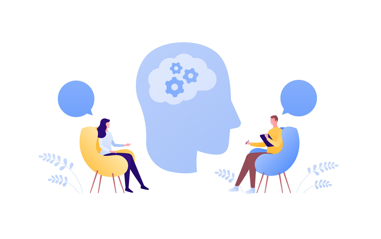 illustration of psychologist and patient