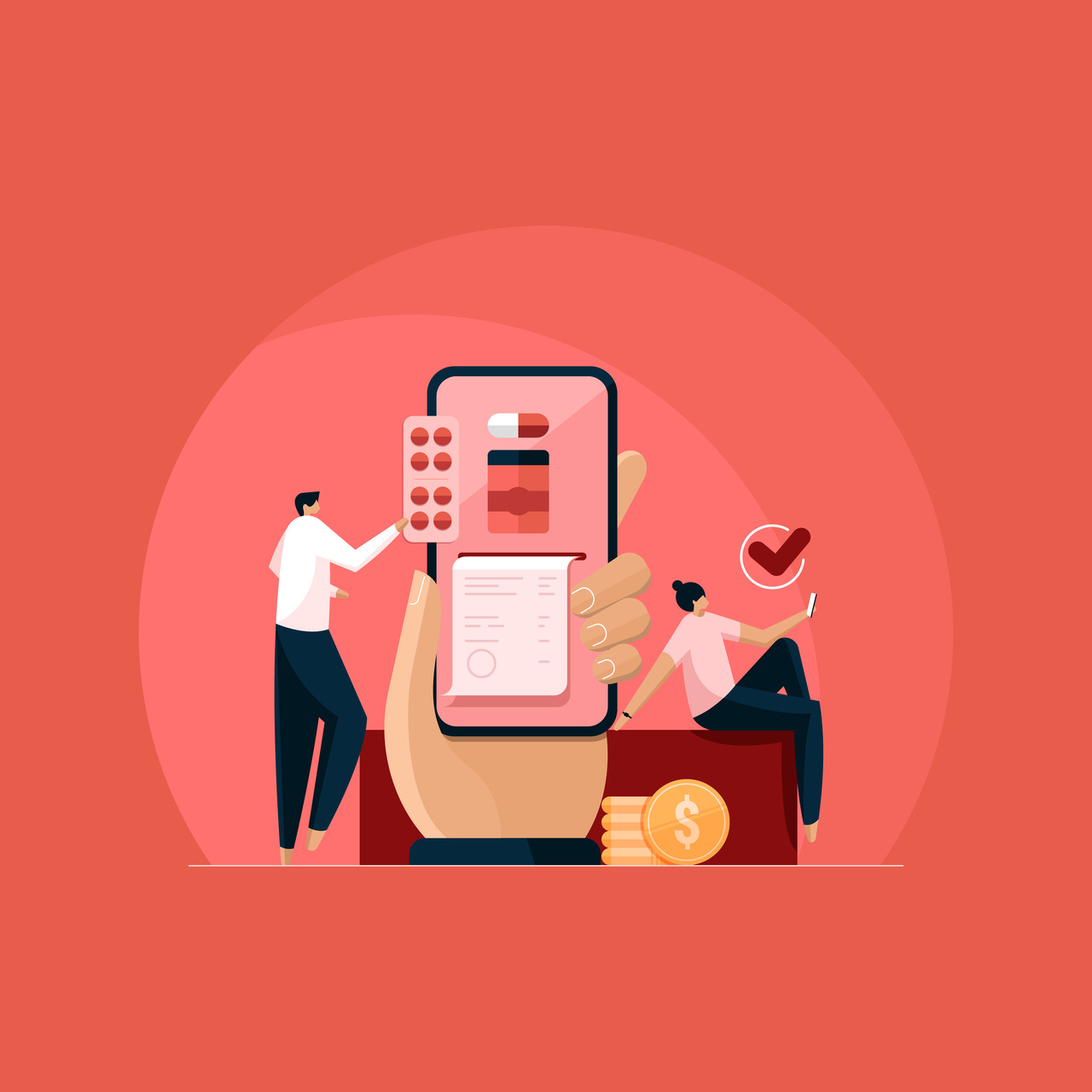 illustration of online medical bill payment