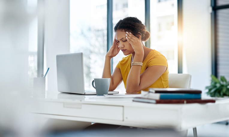 worker stressed in office