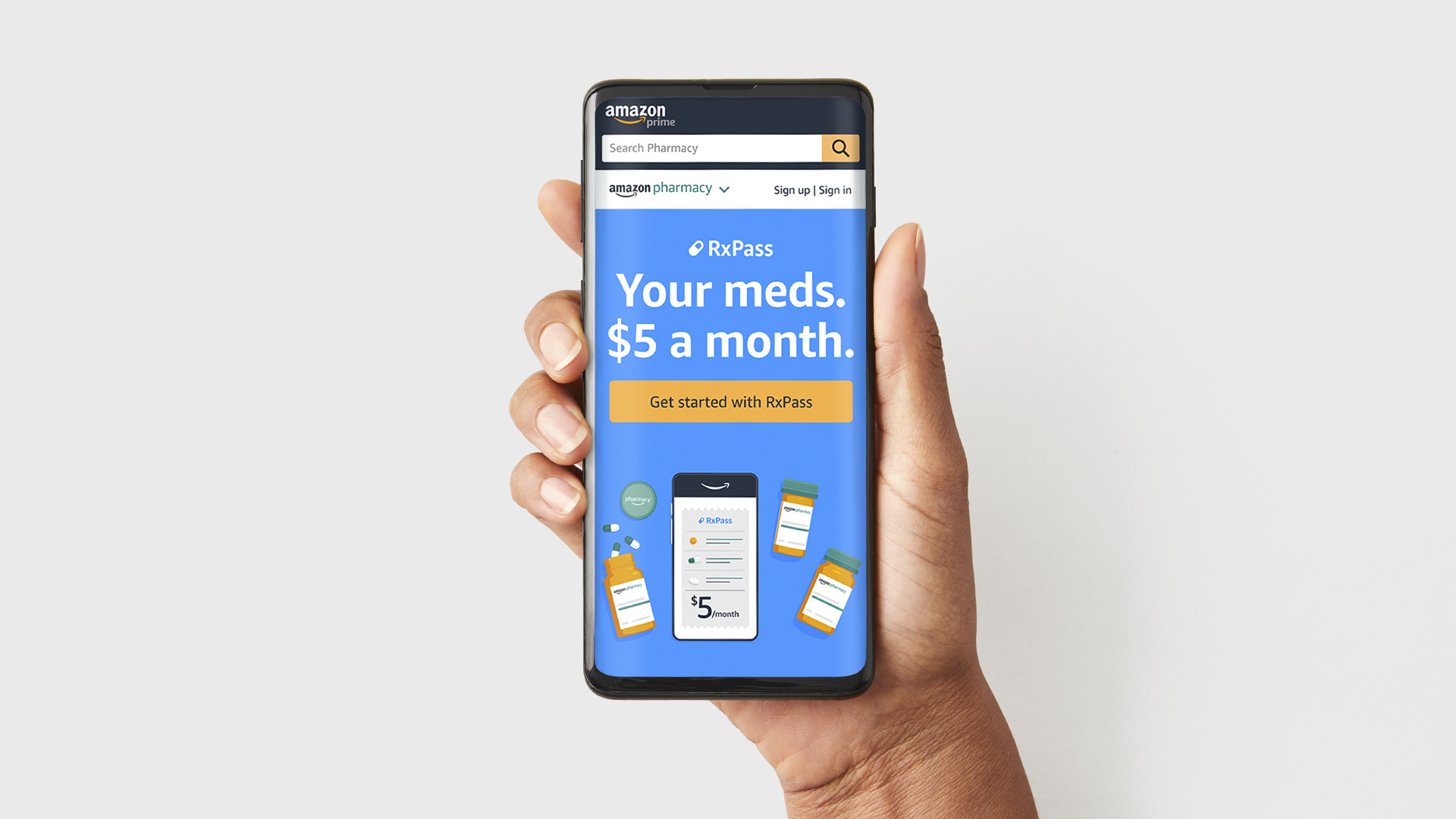 smartphone screenshot of Amazon Pharmacy RxPass app