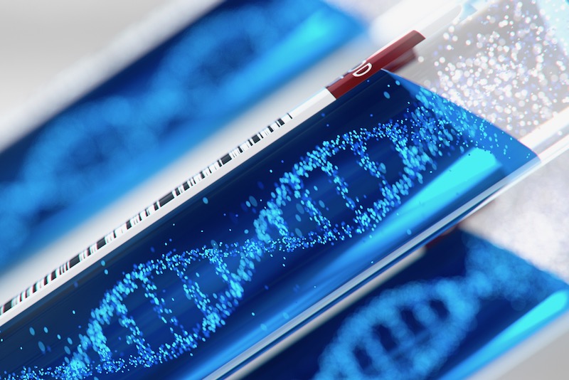 DNA helix forming inside a test tube