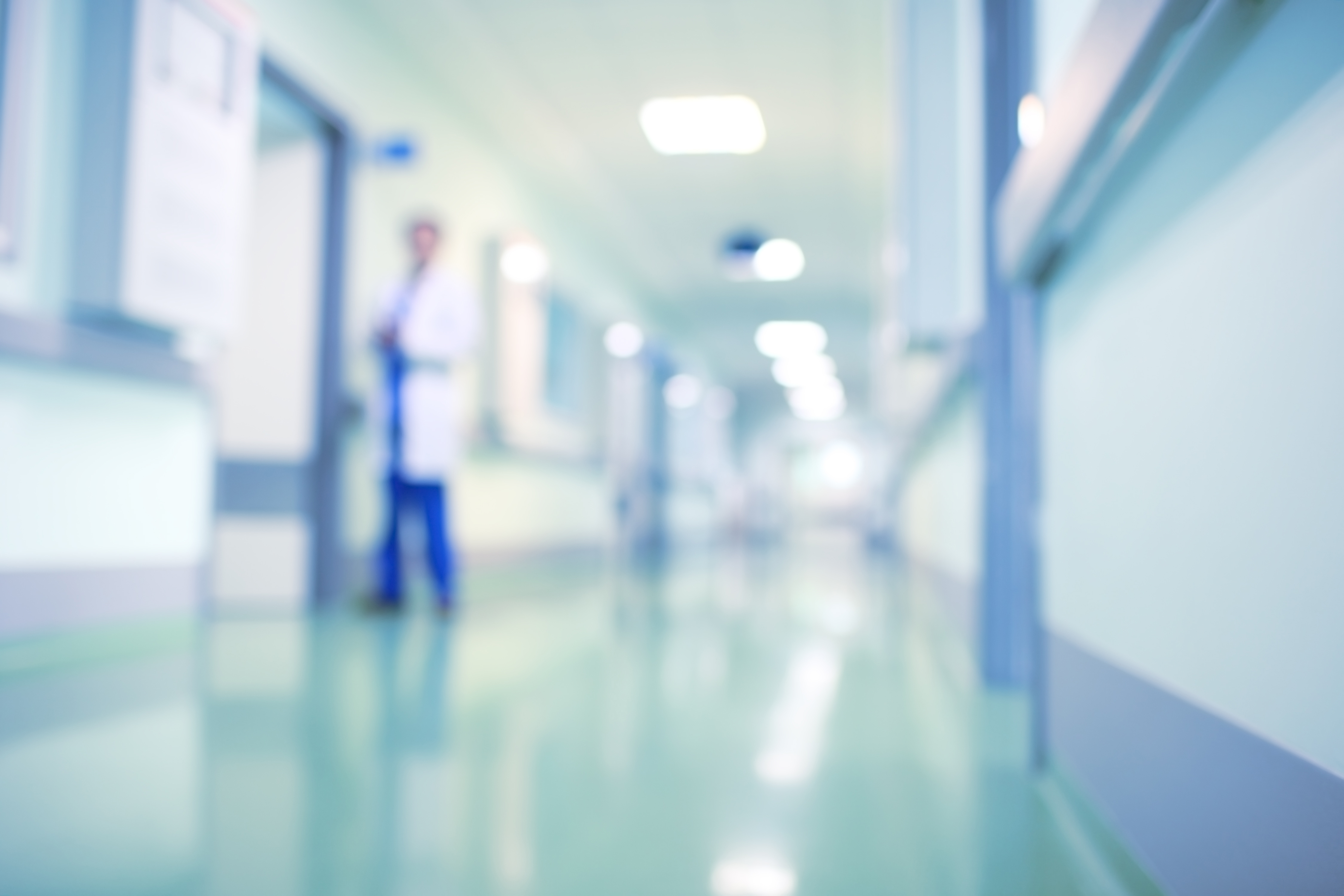 An abstract image of a hospital hallway