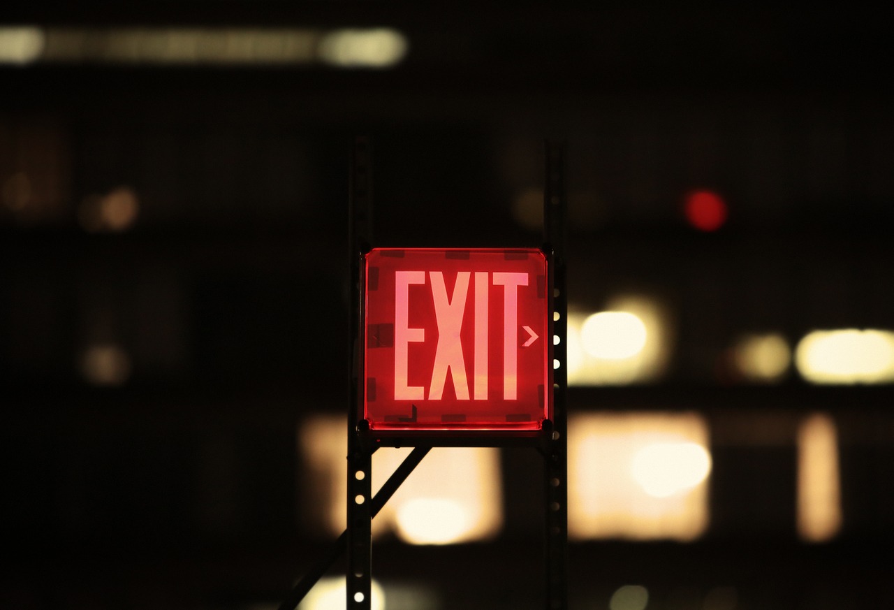Red Exit sign
