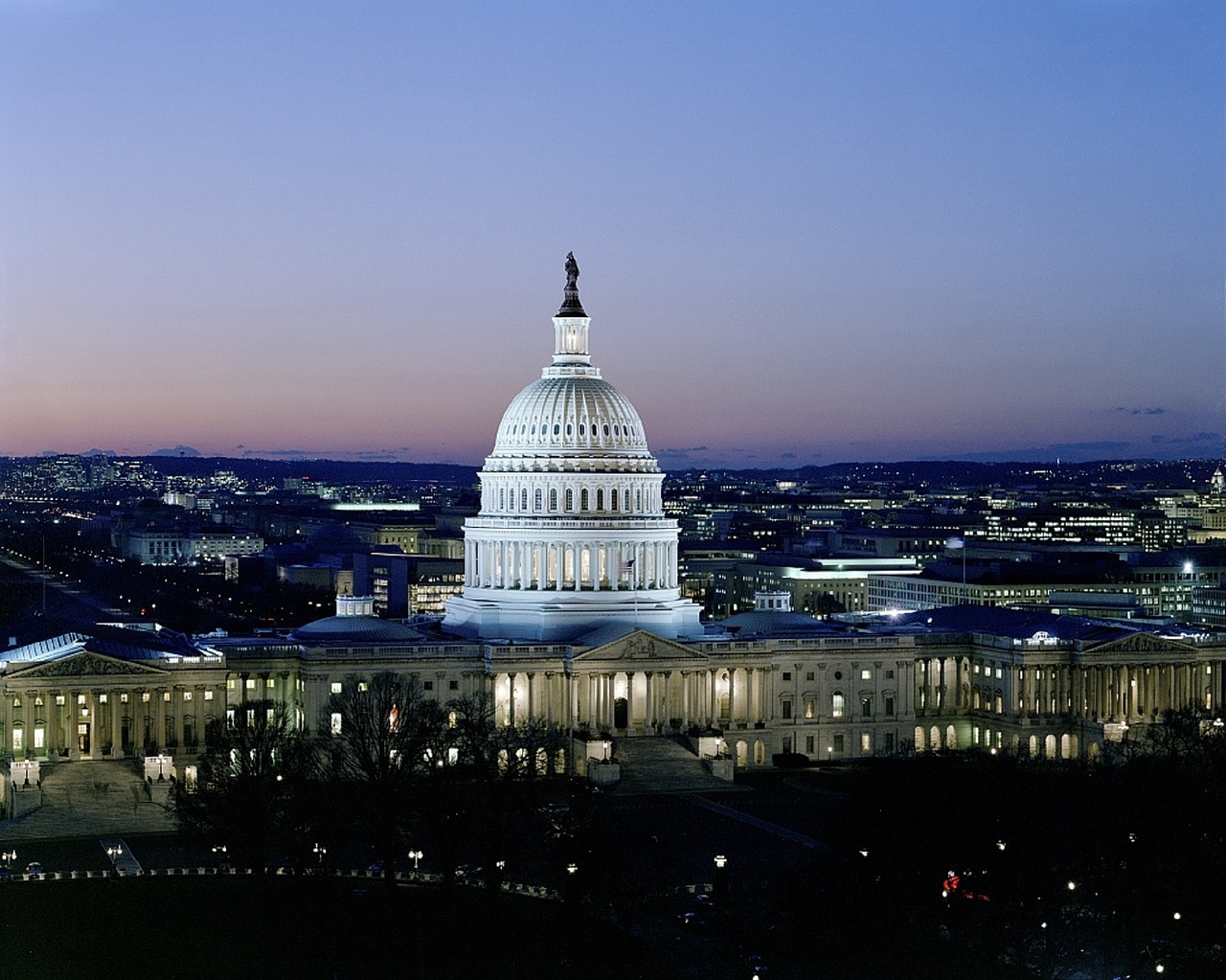 US Capitol at dusk