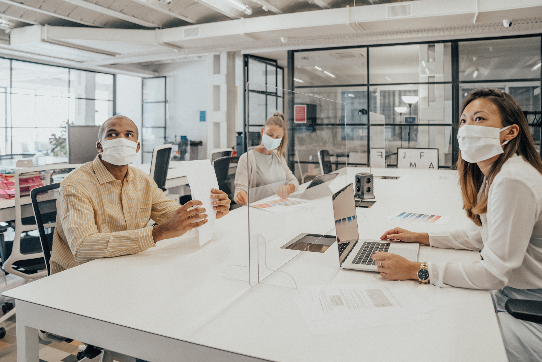 Diverse Workplace with Masks