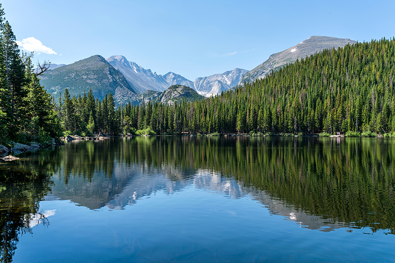 Lake and mountains in Rocky Mountain National Park Colorado