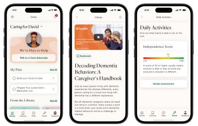 Screenshots of Carallel's companion app