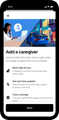 Uber Caregiver add page